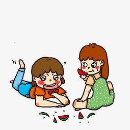 吃瓜群众儿童图片卡通版,萌态可掬笑翻众人